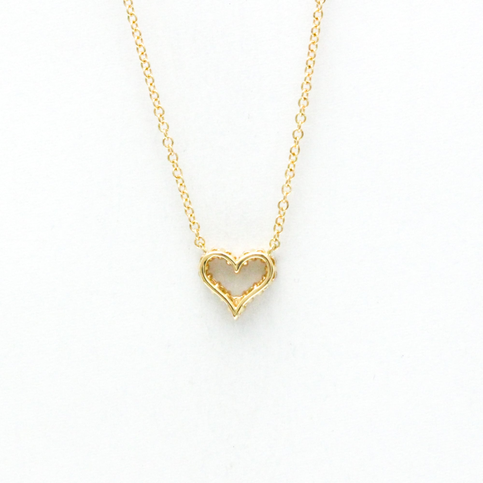 Sentimental Heart Pendant Necklace 18K Rose Gold Mini with Diamond