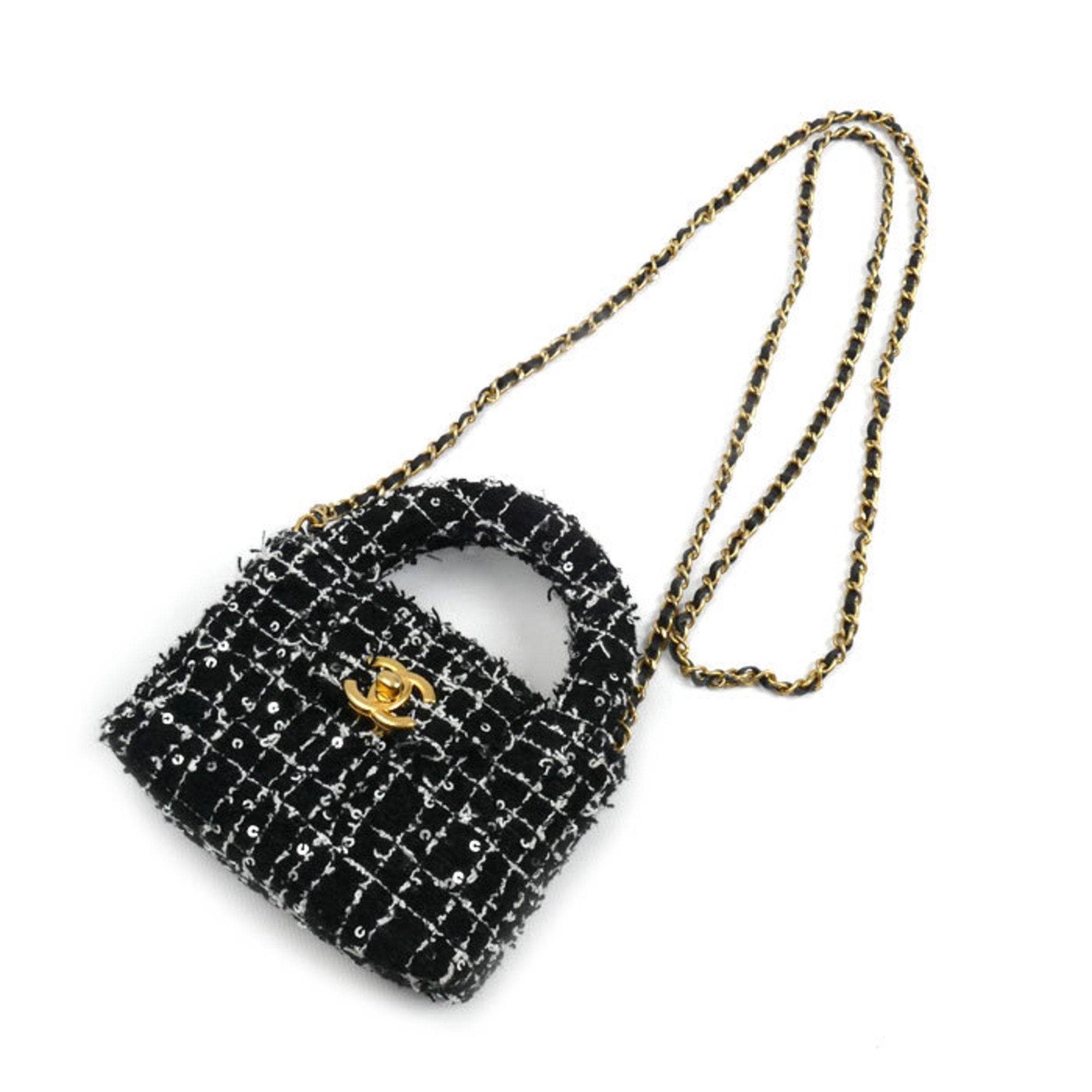 Kelly Top Handle Shopping Bag Quilted Tweed Mini