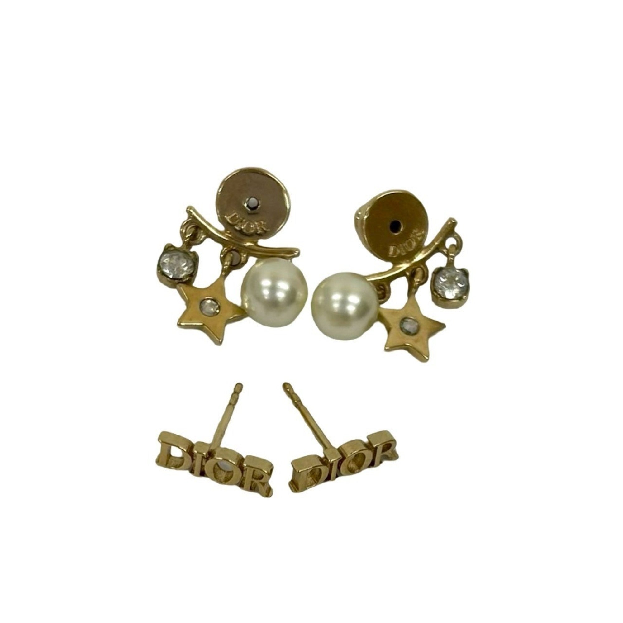Earrings Pearl Gold-Tone Metal