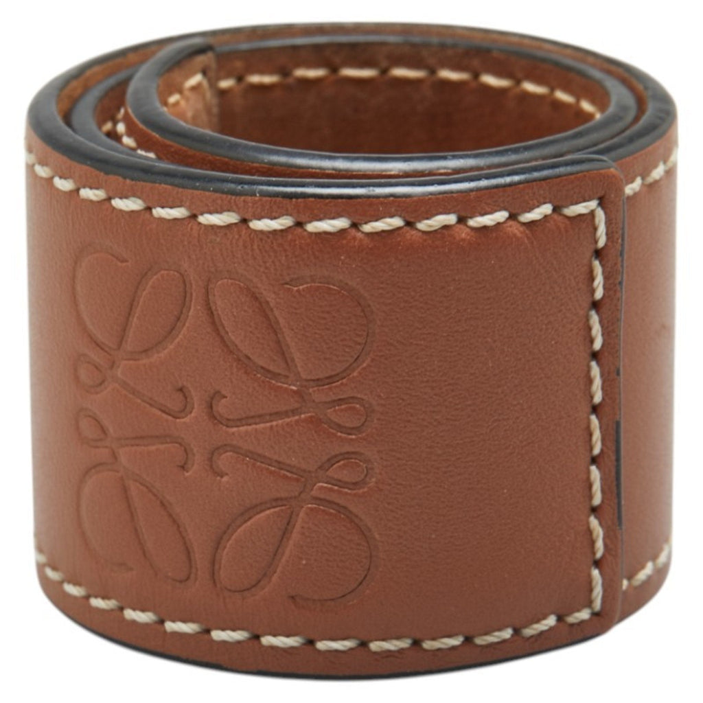 Anagram Slap Bracelet Brown Leather Small