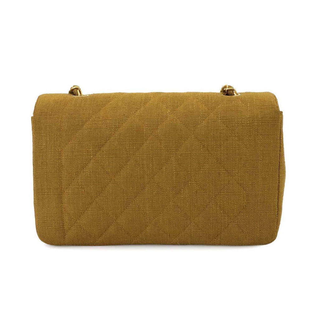 Vintage Diana Flap Bag Quilted Canvas Small