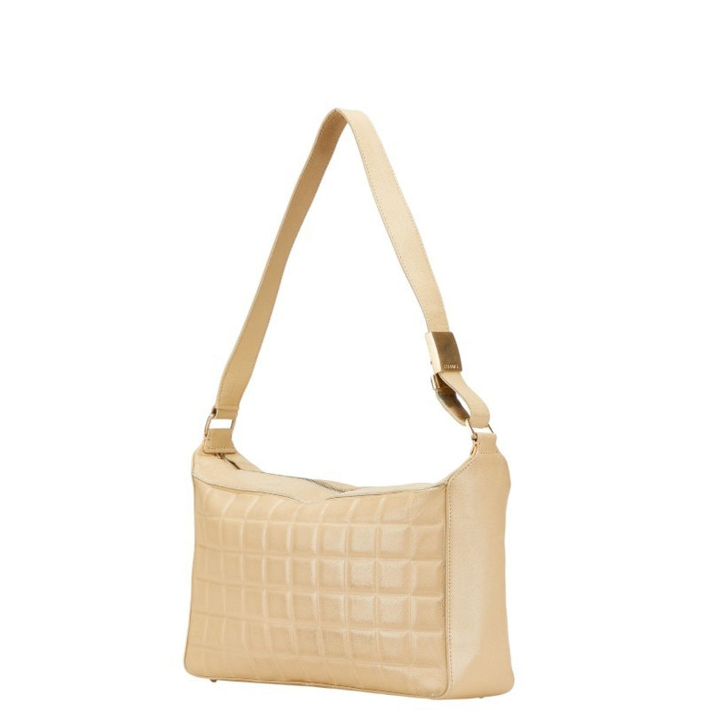 Chocolate Bar CC Shoulder Bag Quilted Leather Medium