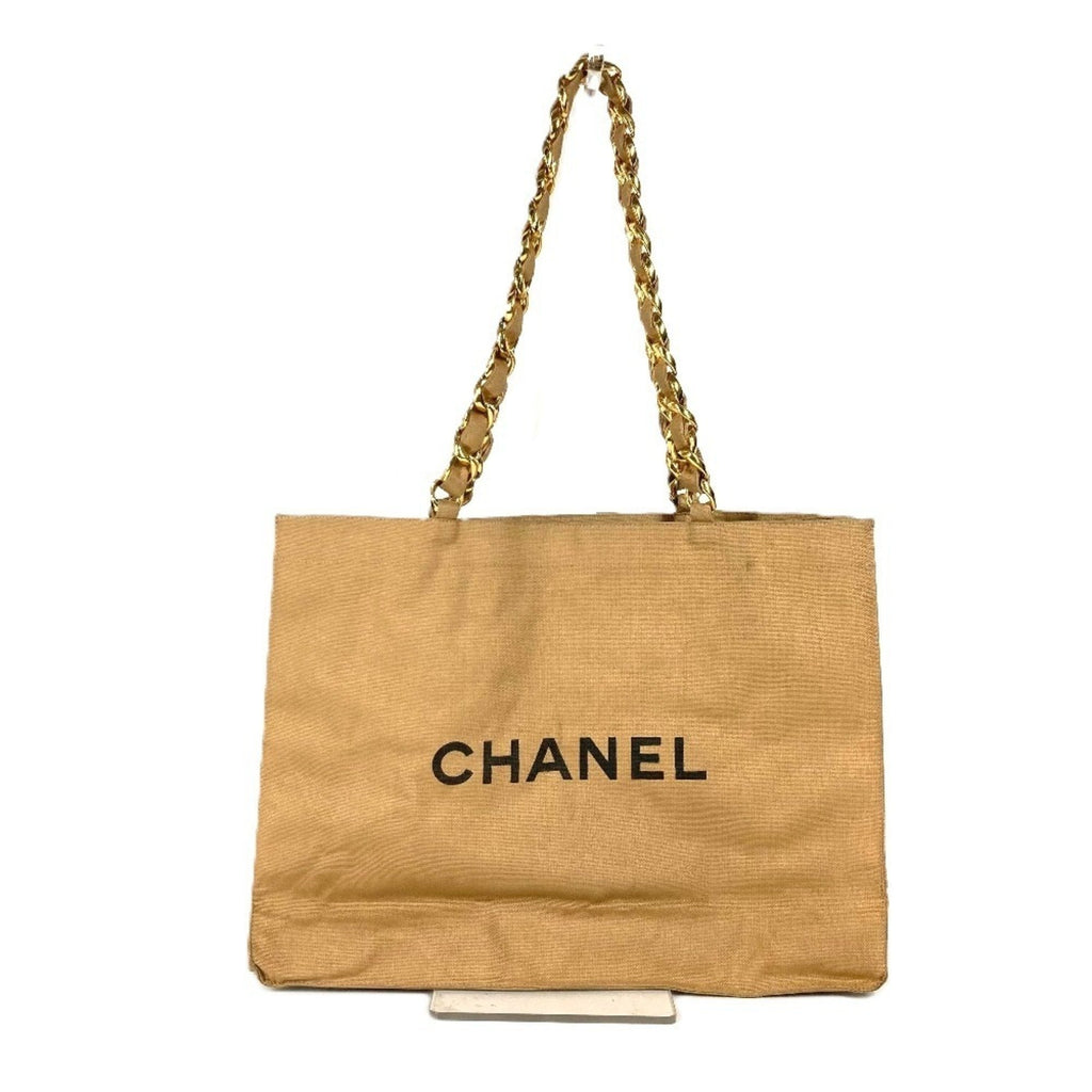 Vintage CC Chain Tote Canvas Large