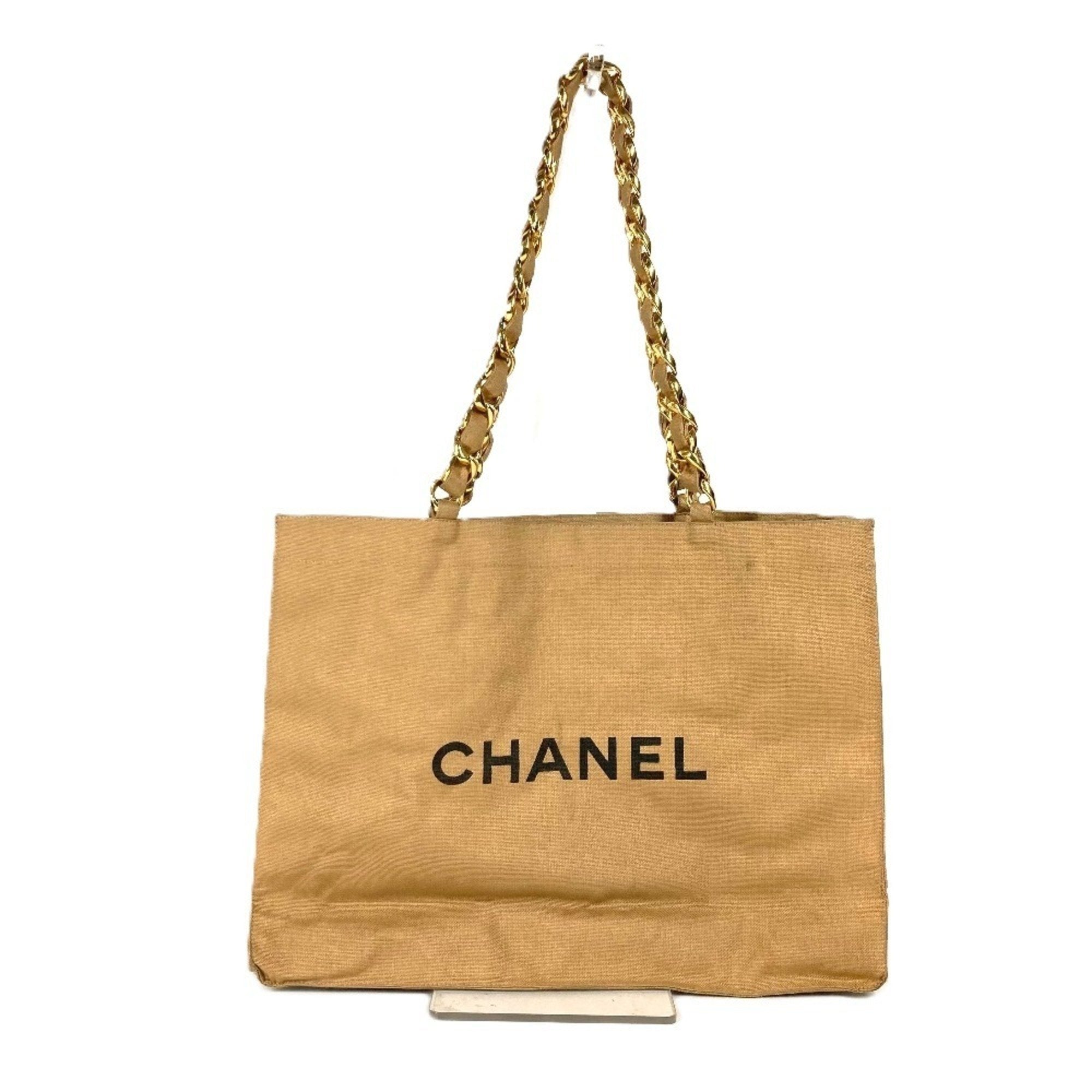 Vintage CC Chain Tote Canvas Large