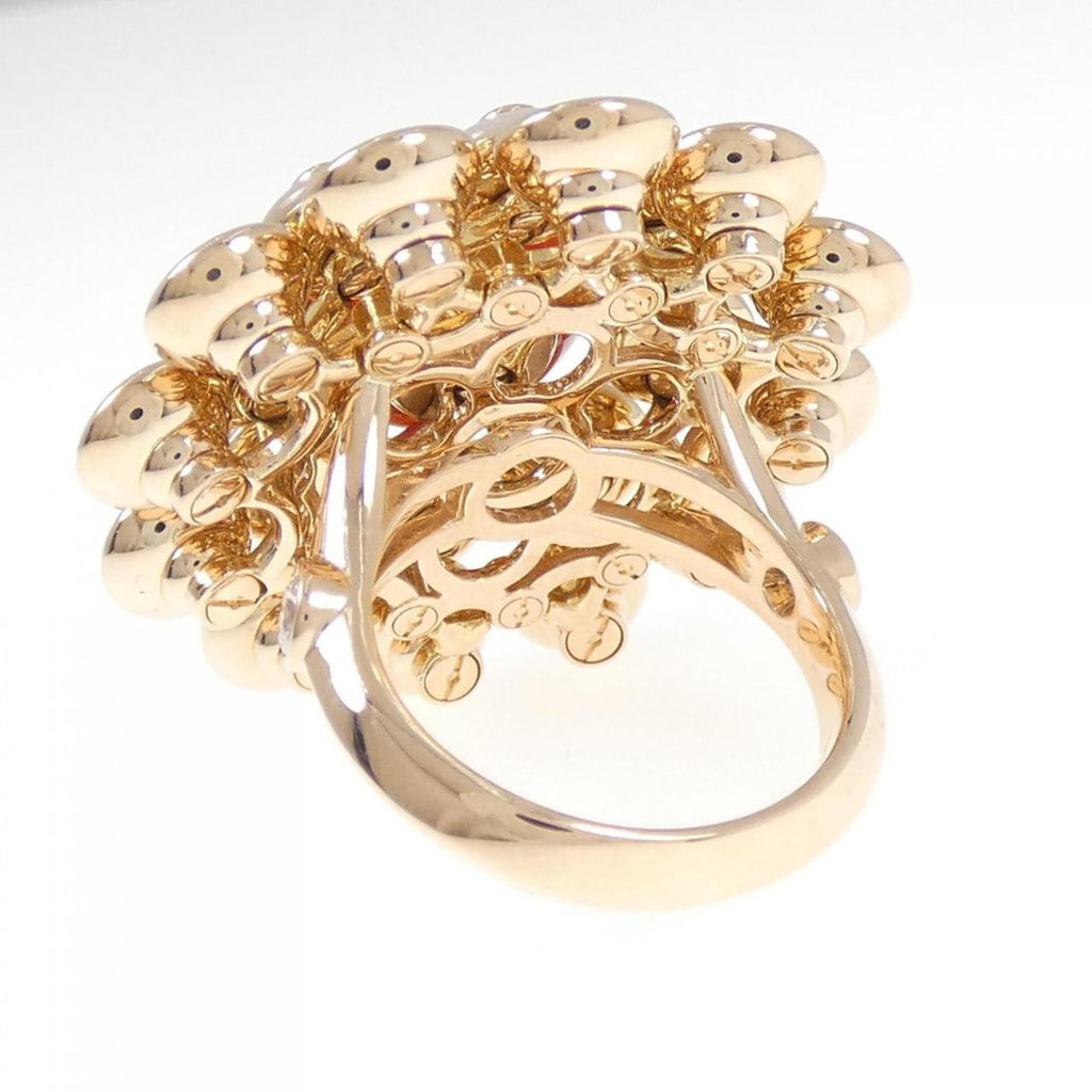 Bouton d'Or Ring Rose Gold with Carnelian and Diamond