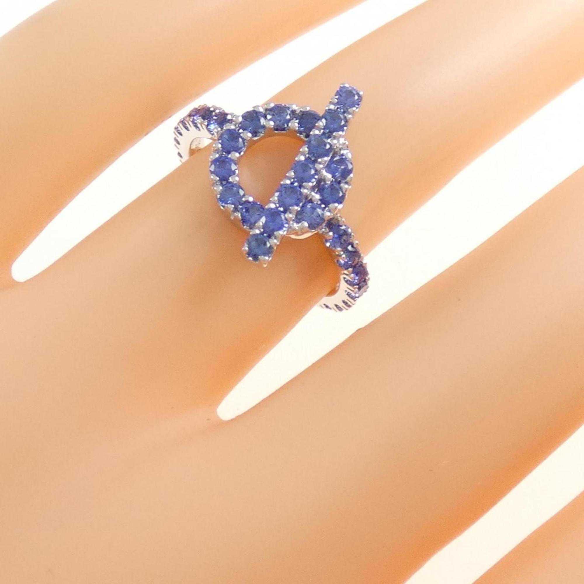 Ring 18K White Gold with Sapphire