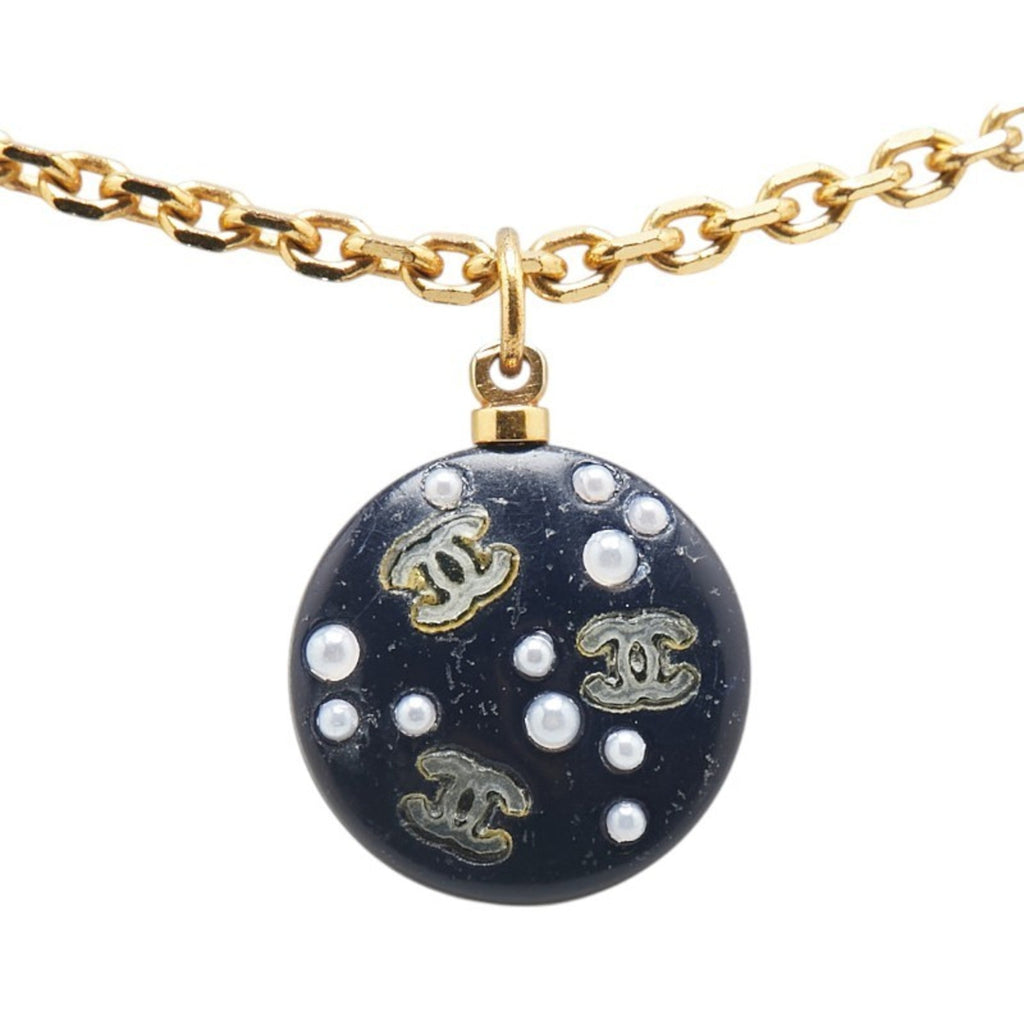 CC Logo Pendant Necklace Metal