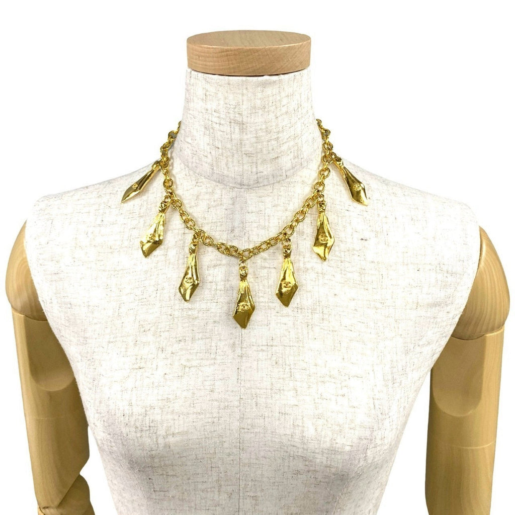 CC Logo Chain Pendant Necklace Metal