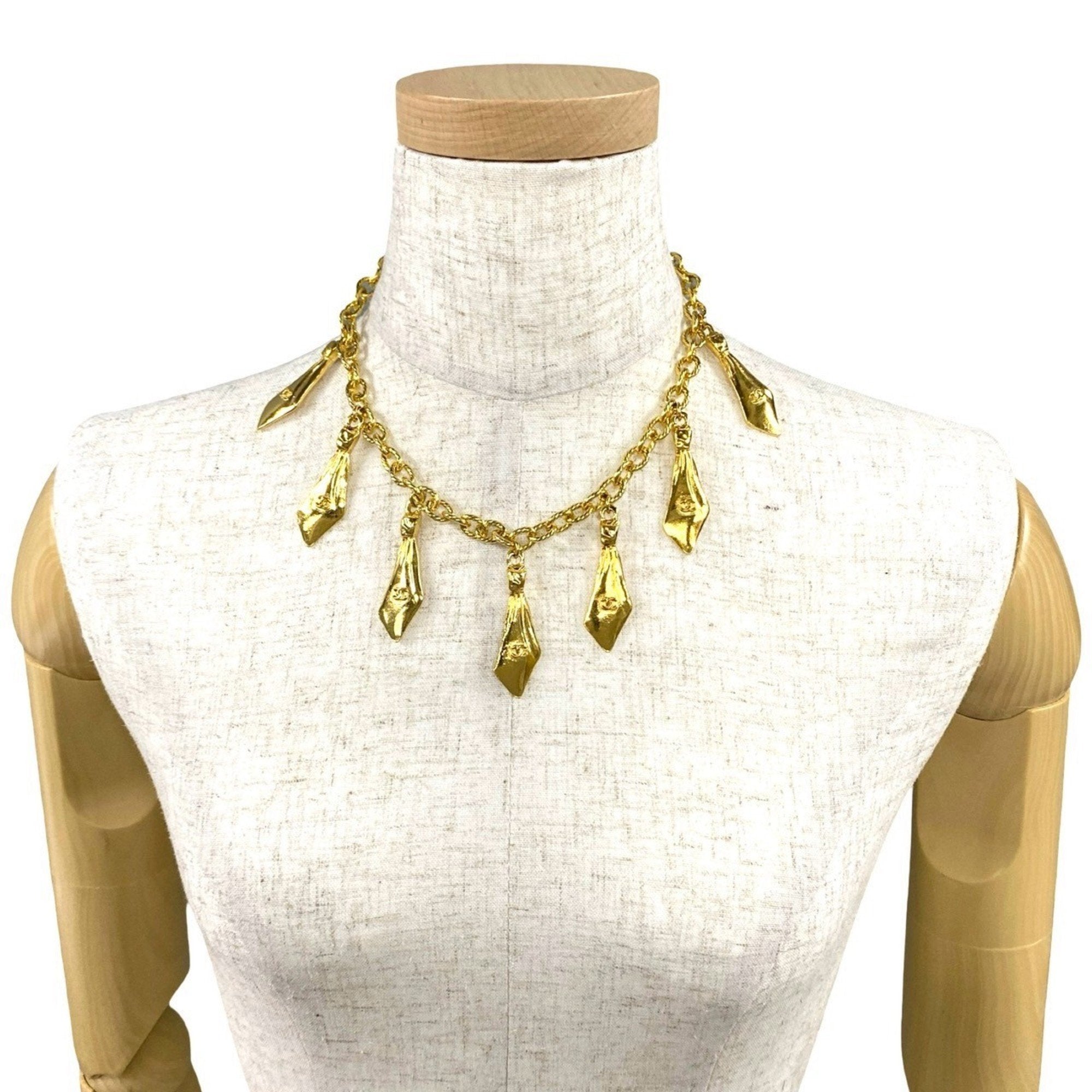CC Logo Chain Pendant Necklace Metal