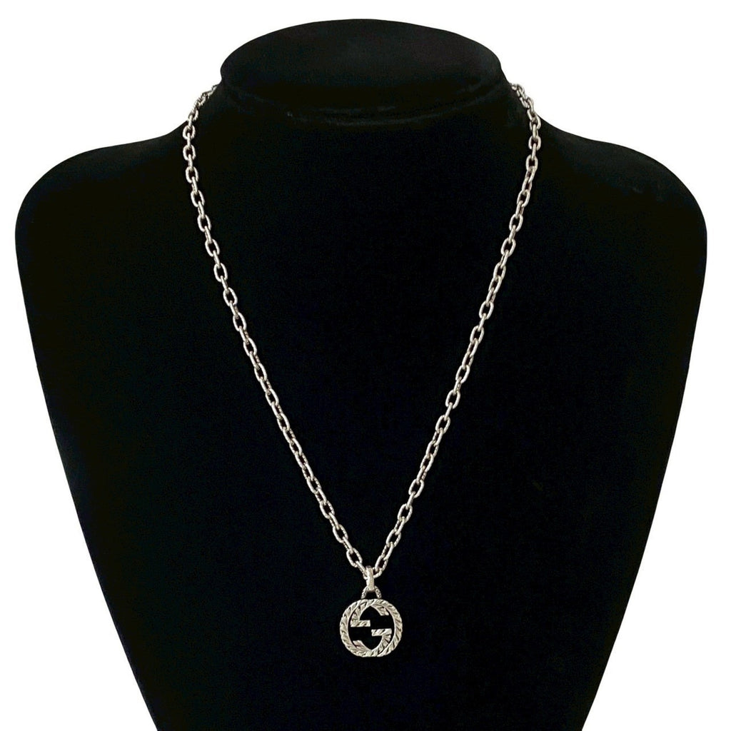 Interlocking G Pendant Necklace Sterling Silver