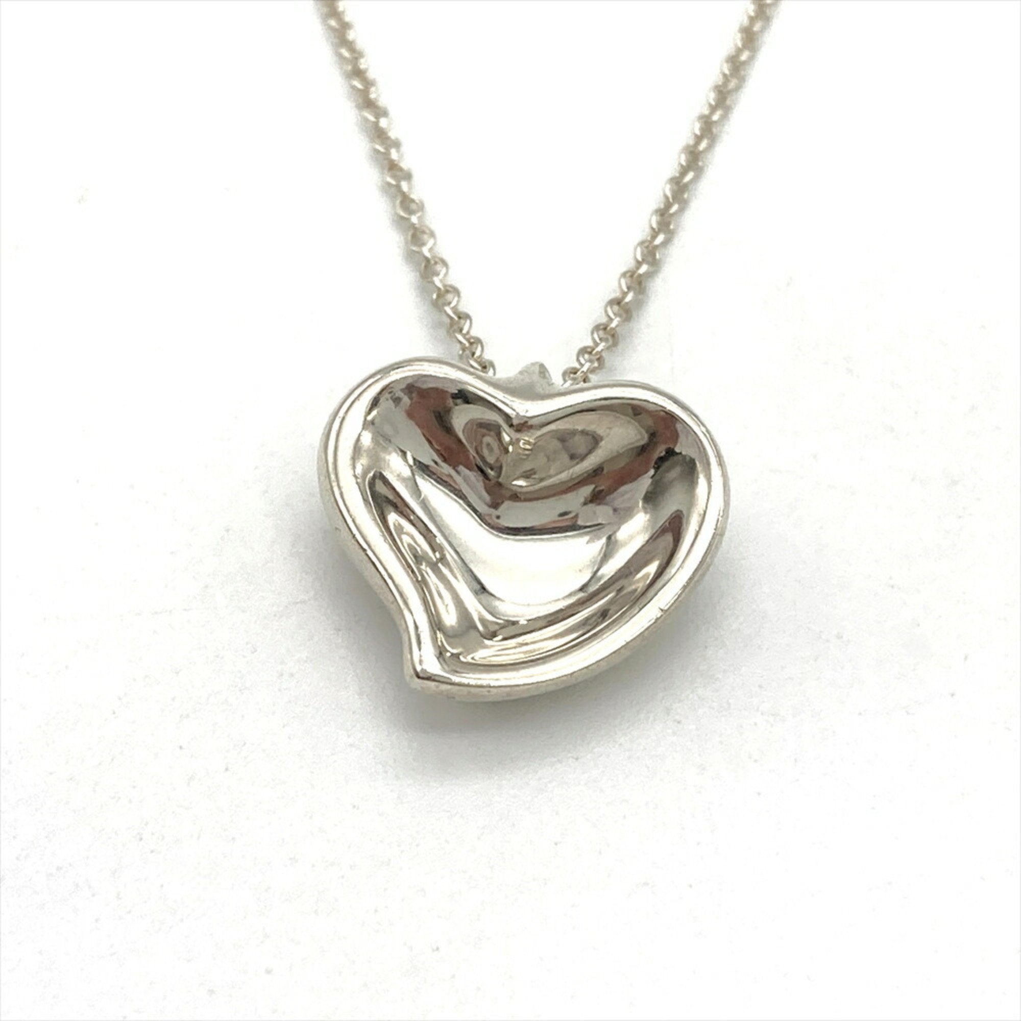 Full Heart Pendant Necklace Sterling Silver Silver Leaf
