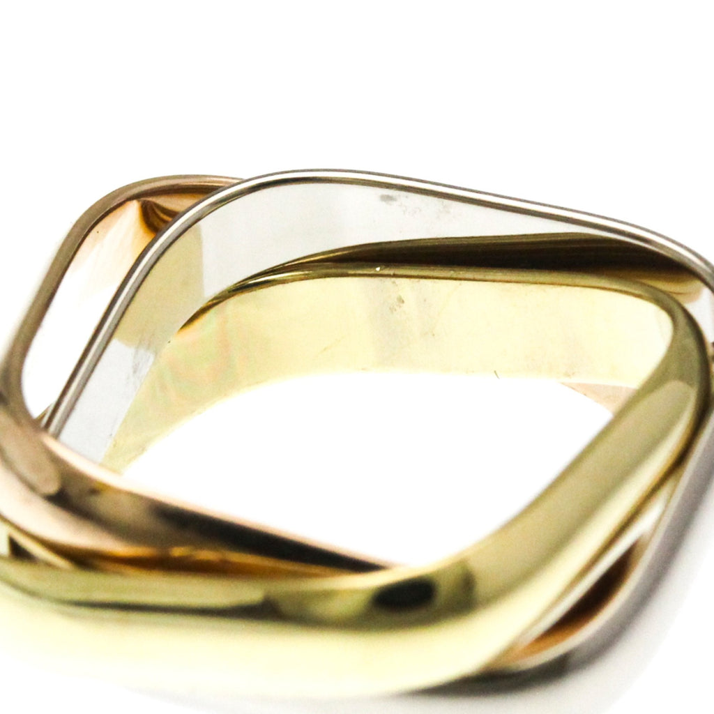 Vendome Louis Cartier Band Ring 18K Tricolor Gold