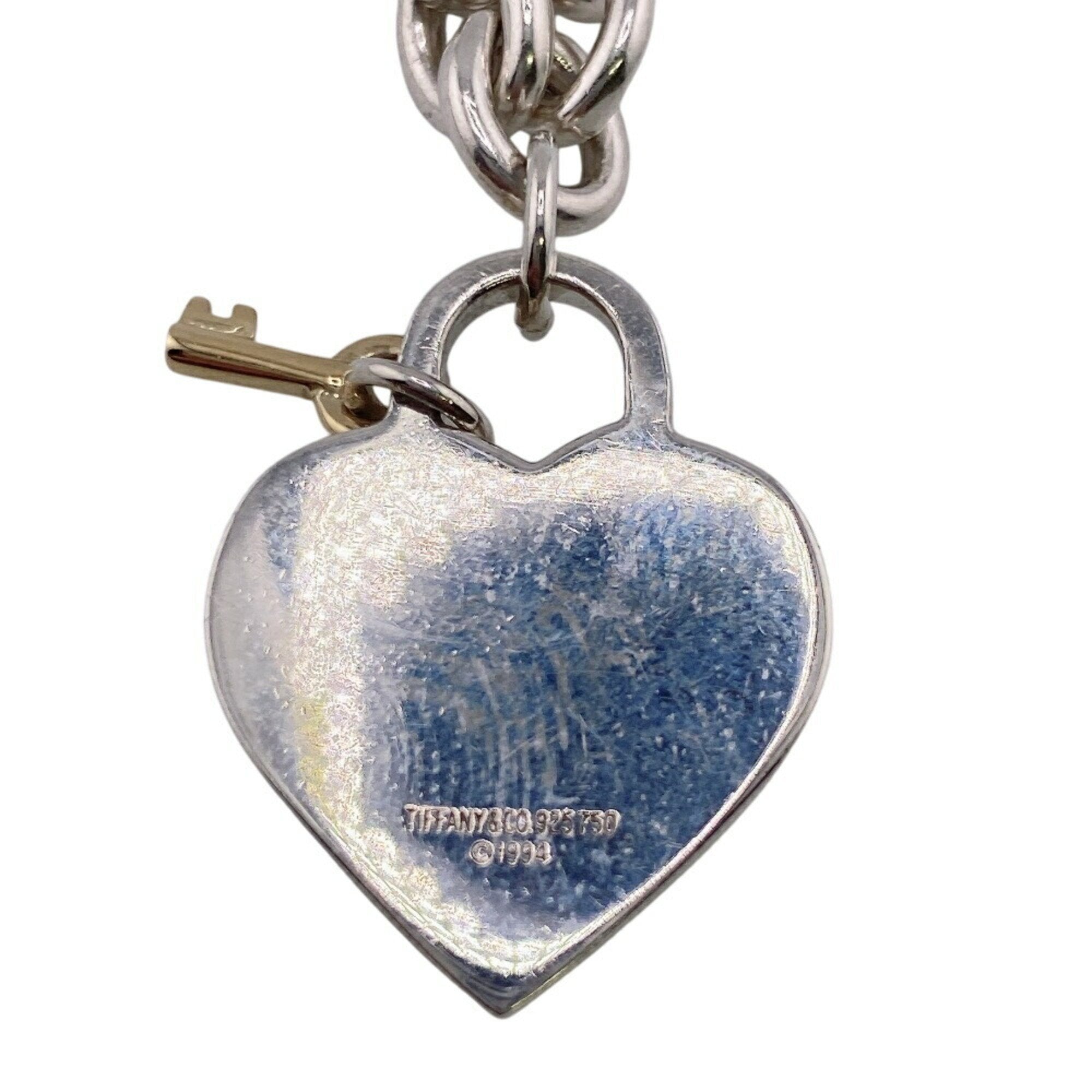 Heart Lock Chain Necklace Silver