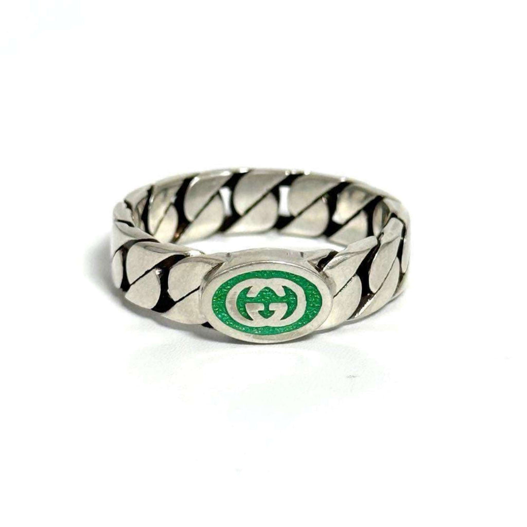 Interlocking G Band Ring Sterling Silver