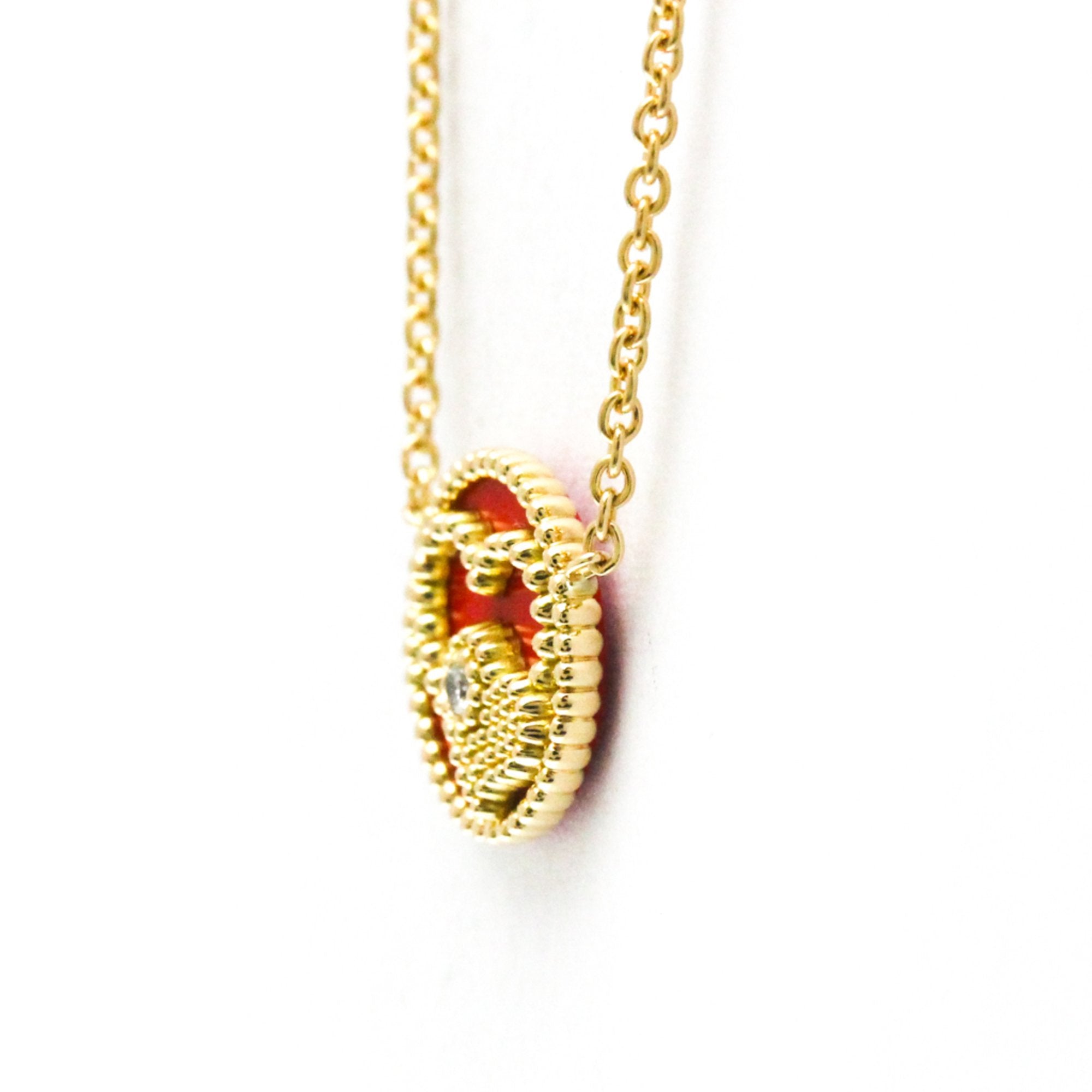Pendant Necklace 18K Yellow Gold with Carnelian