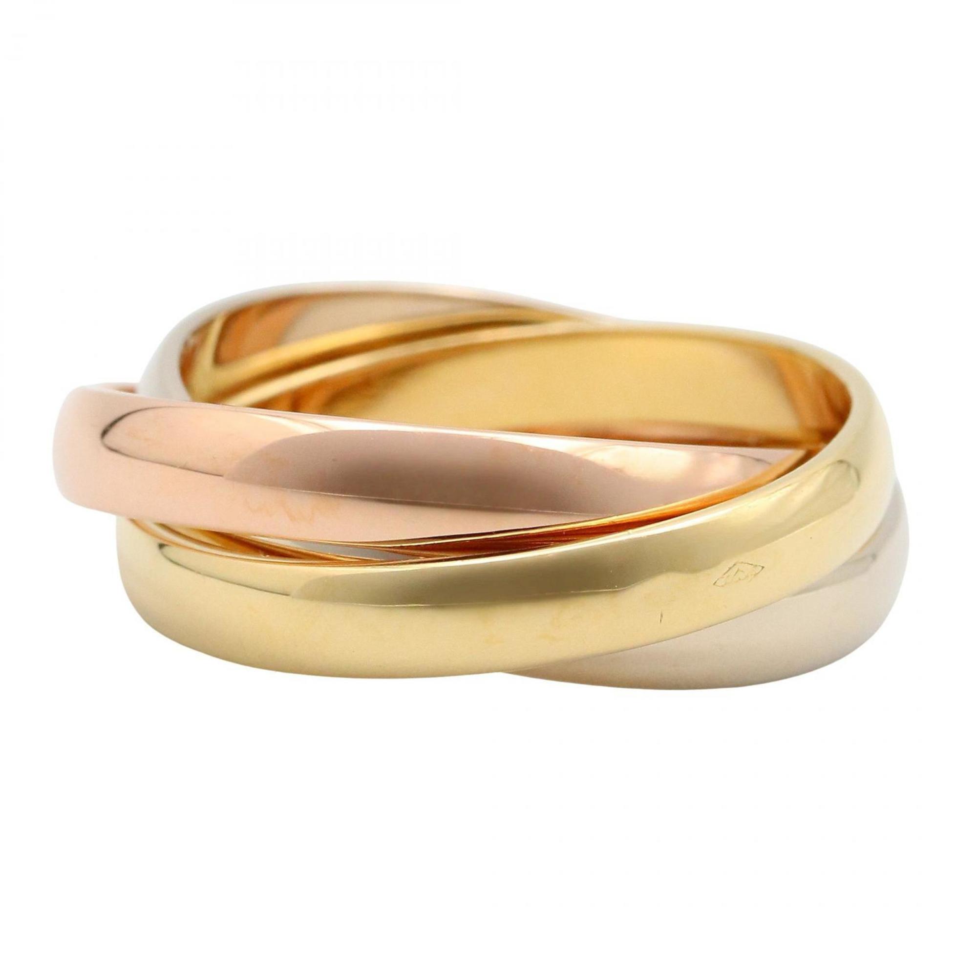 Vendome Louis Cartier Band Ring 18K Tricolor Gold