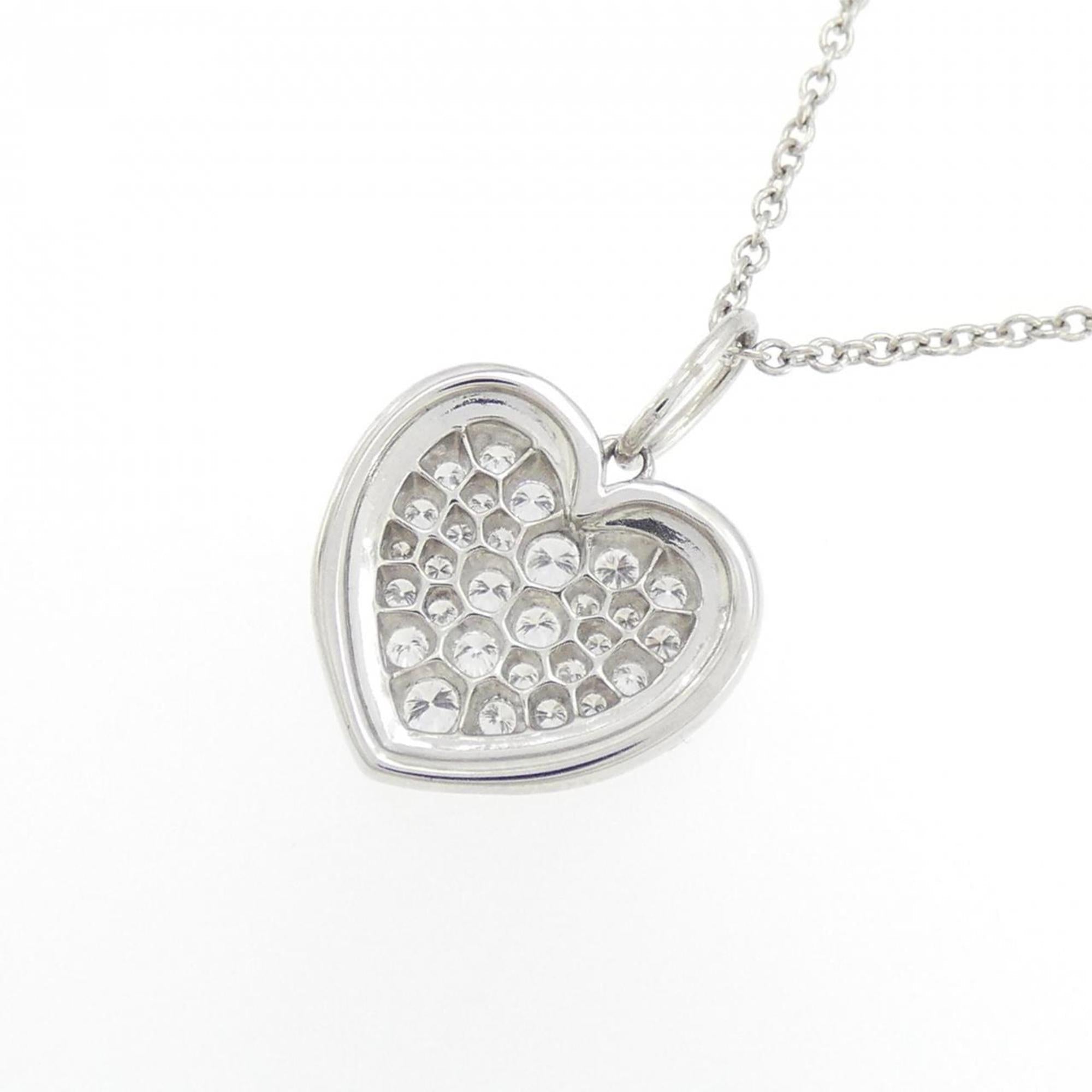 Heart Pendant Necklace Platinum with Diamond