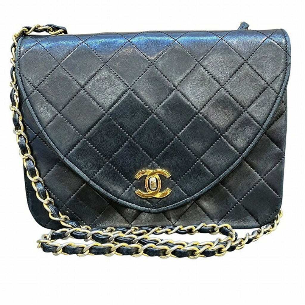 Vintage Round Flap Bag Quilted Lambskin Small