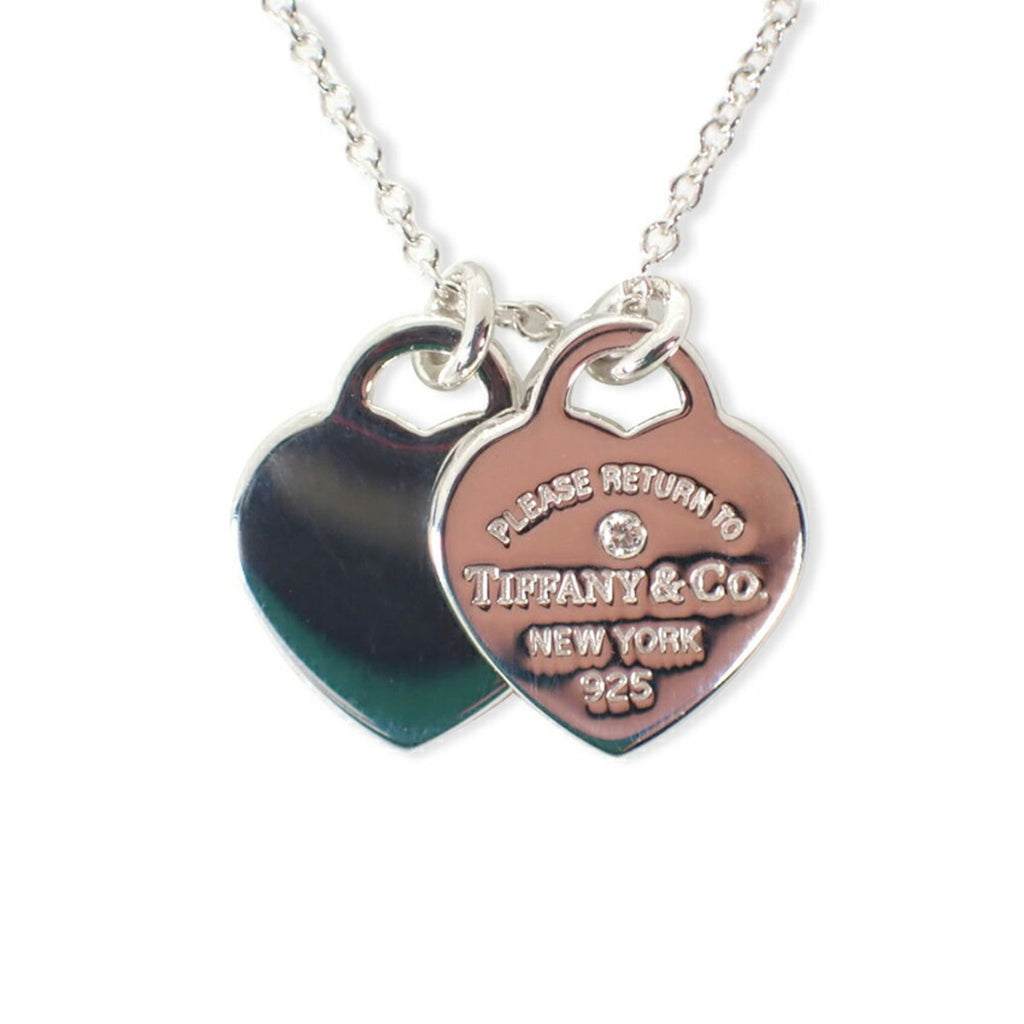 Pendant Necklace Enamel and Sterling Silver with Diamond