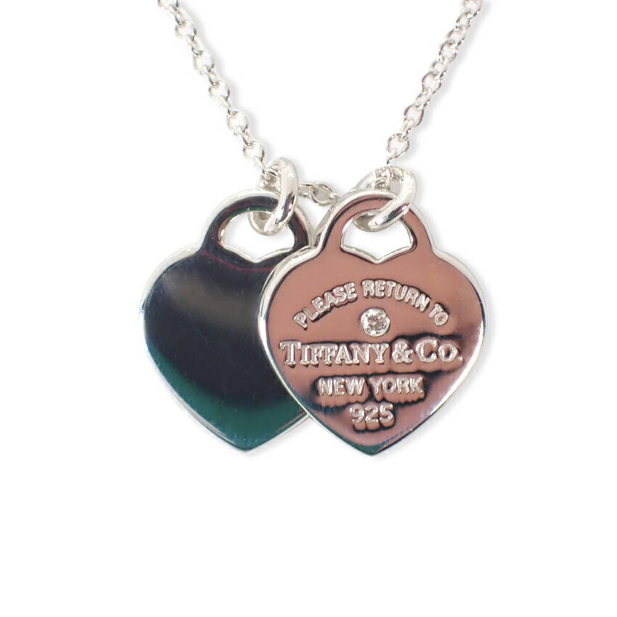 Pendant Necklace Enamel and Sterling Silver with Diamond