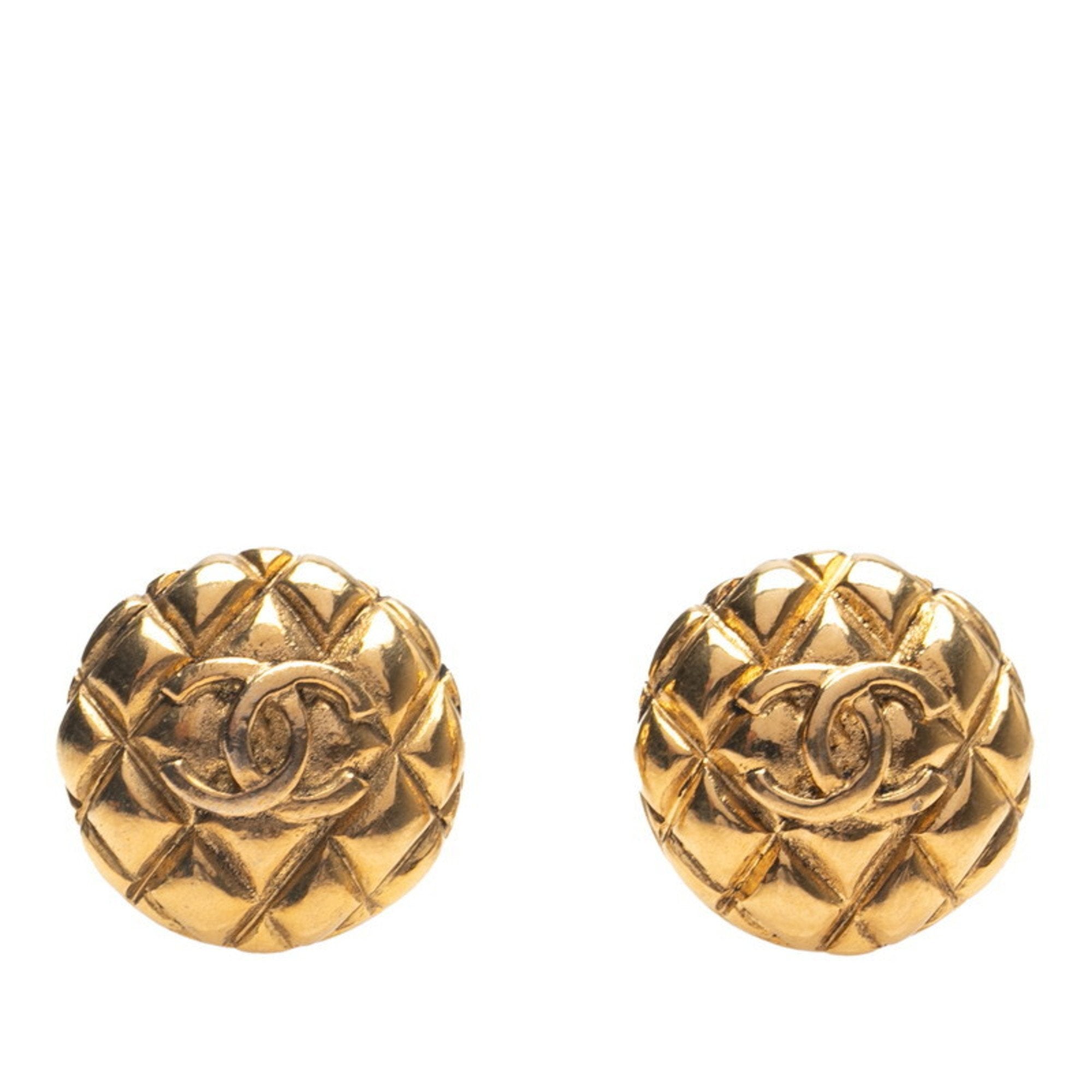 CC Logo Clip-On Earrings Metal Gold-Tone Metal