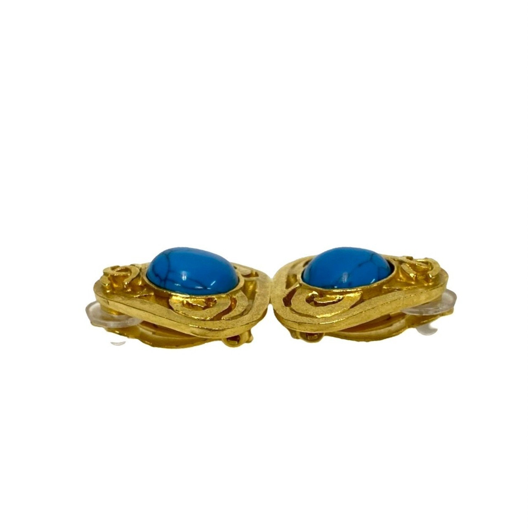 CC Logo Earrings Metal Gold-Tone Metal