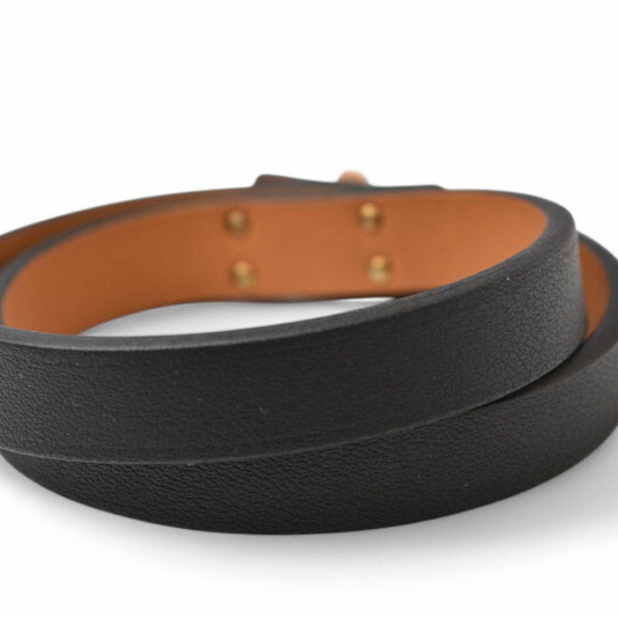 Bangle Leather and 18K Rose Gold Bracelet
