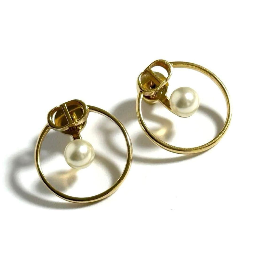 Earrings Artificial Pearl and Metal
