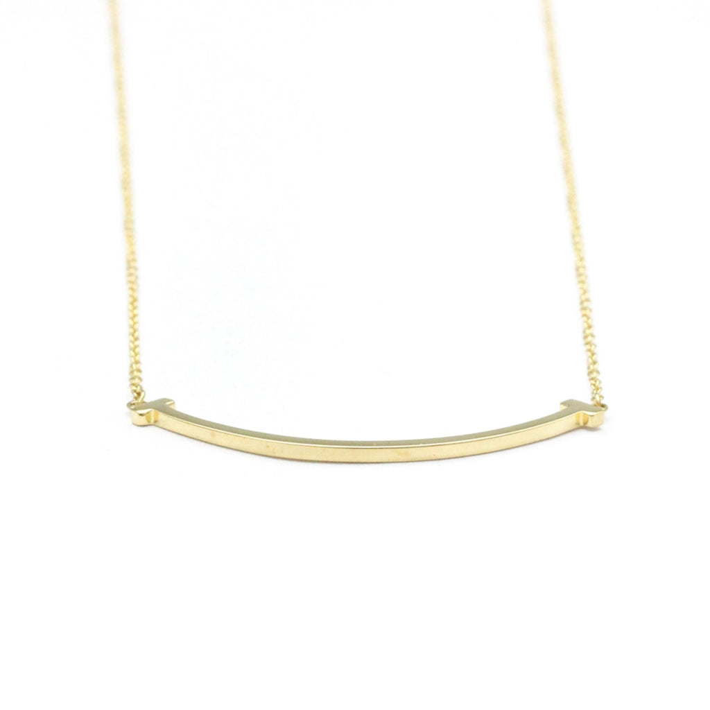 T Smile Pendant Necklace 18K Yellow Gold