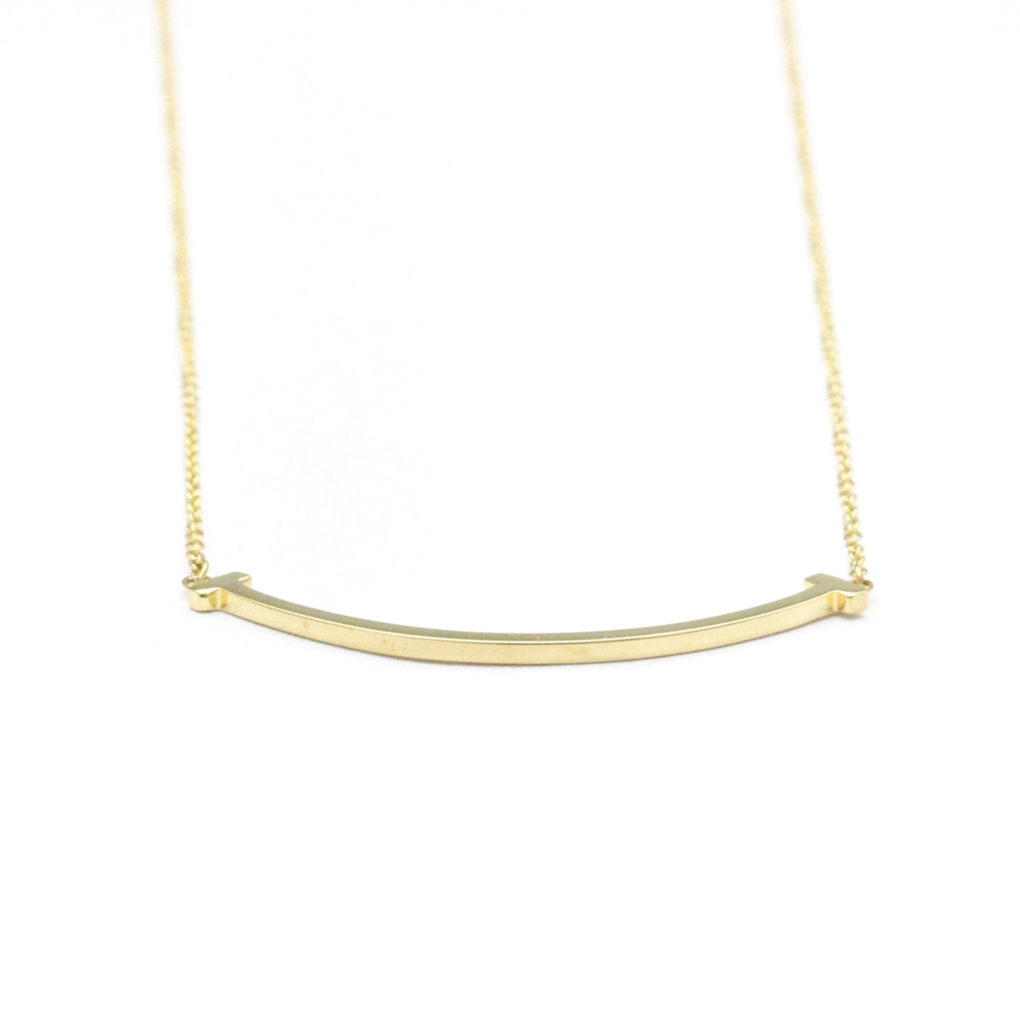 T Smile Pendant Necklace 18K Yellow Gold