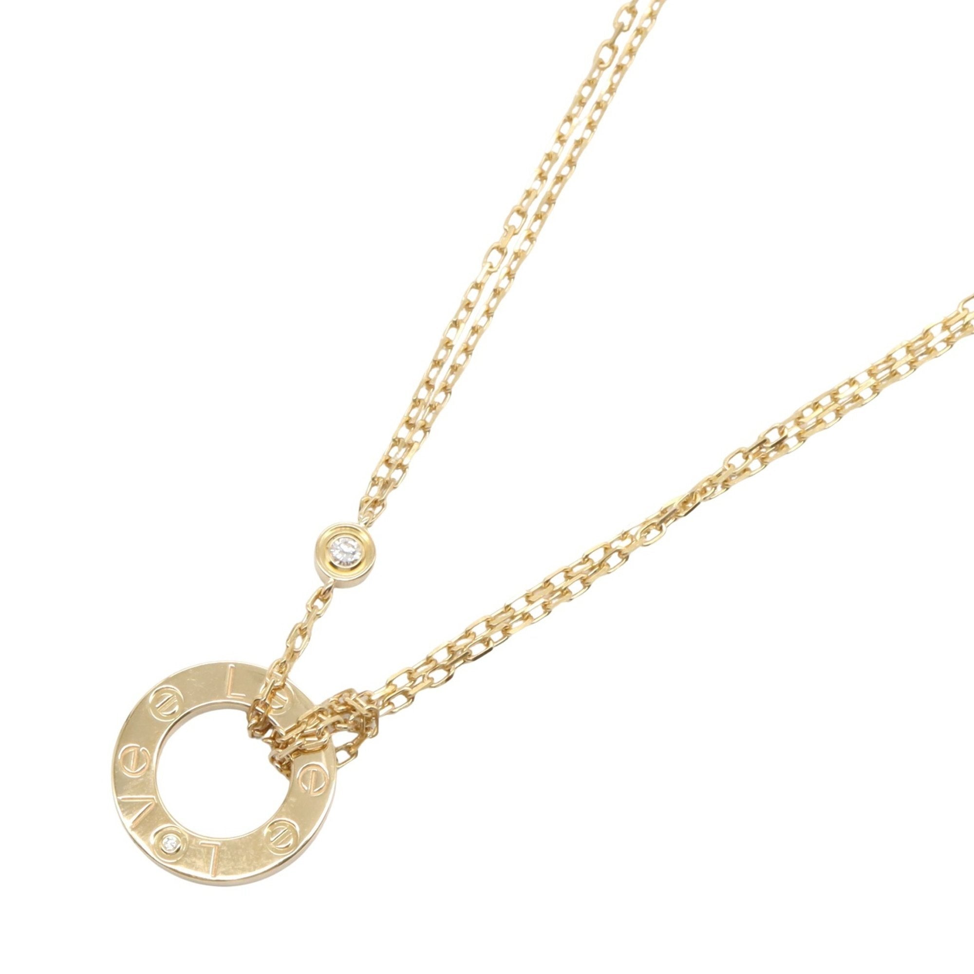 Love Pendant Necklace 18K Yellow Gold with Diamonds