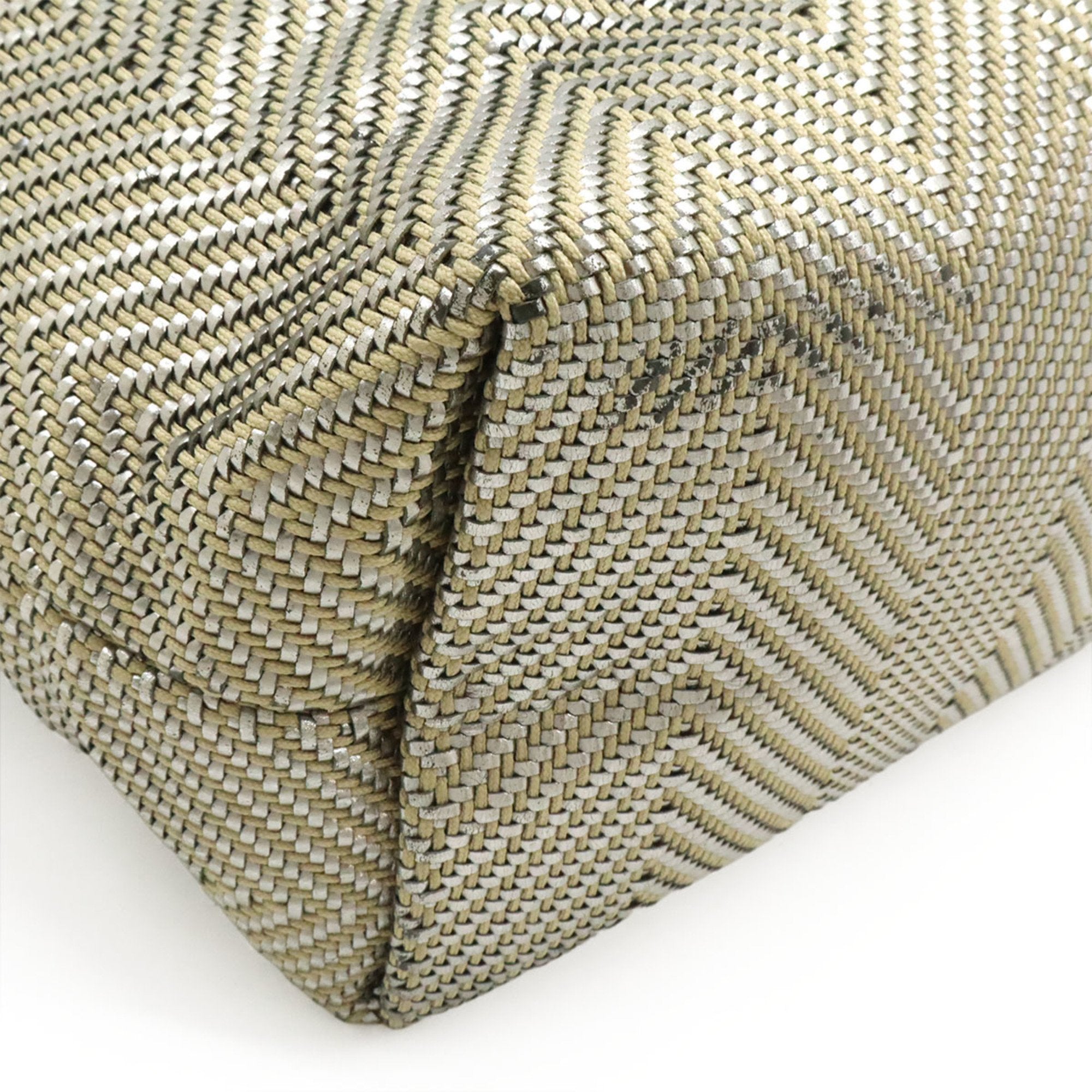 Chennai Tote Woven Leather and Canvas MM