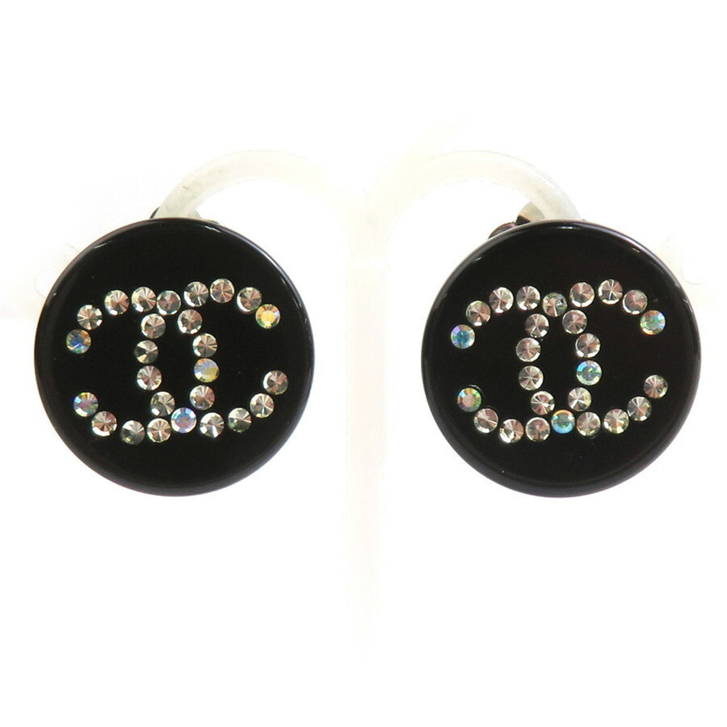 CC Logo Clip-On Earrings Silver-Tone Metal