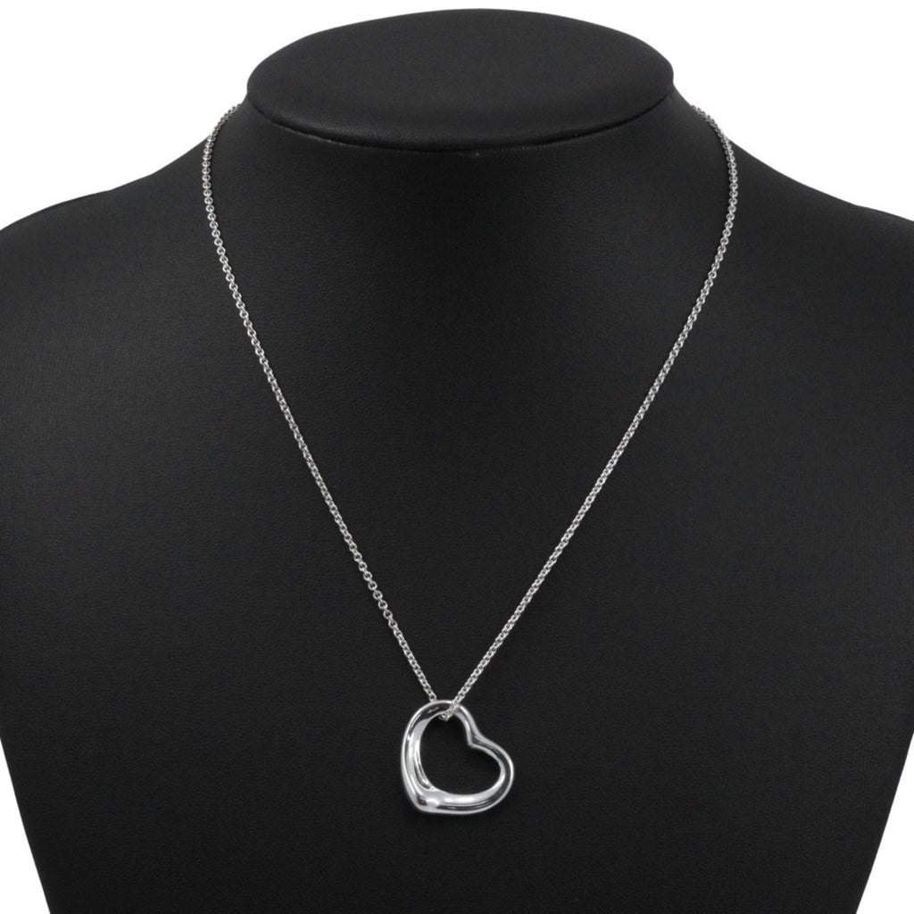 Open Heart Pendant Necklace Sterling Silver 21mm