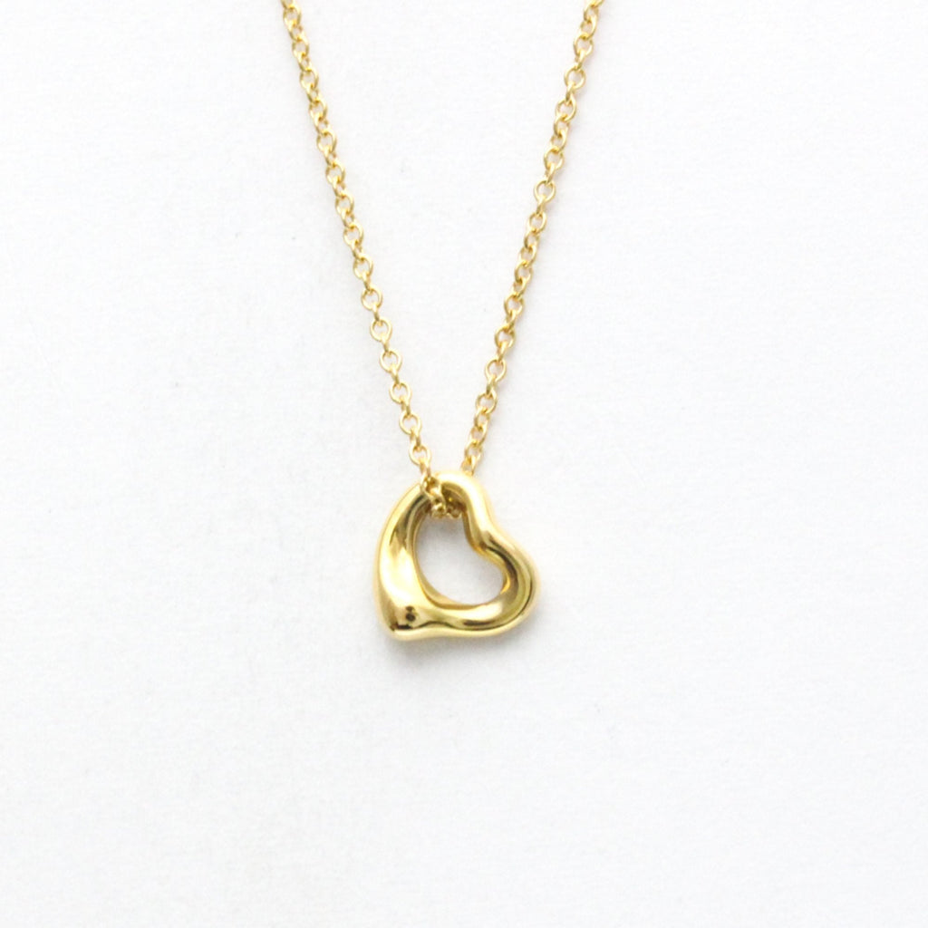 Open Heart Pendant Necklace 18K Yellow Gold 7mm