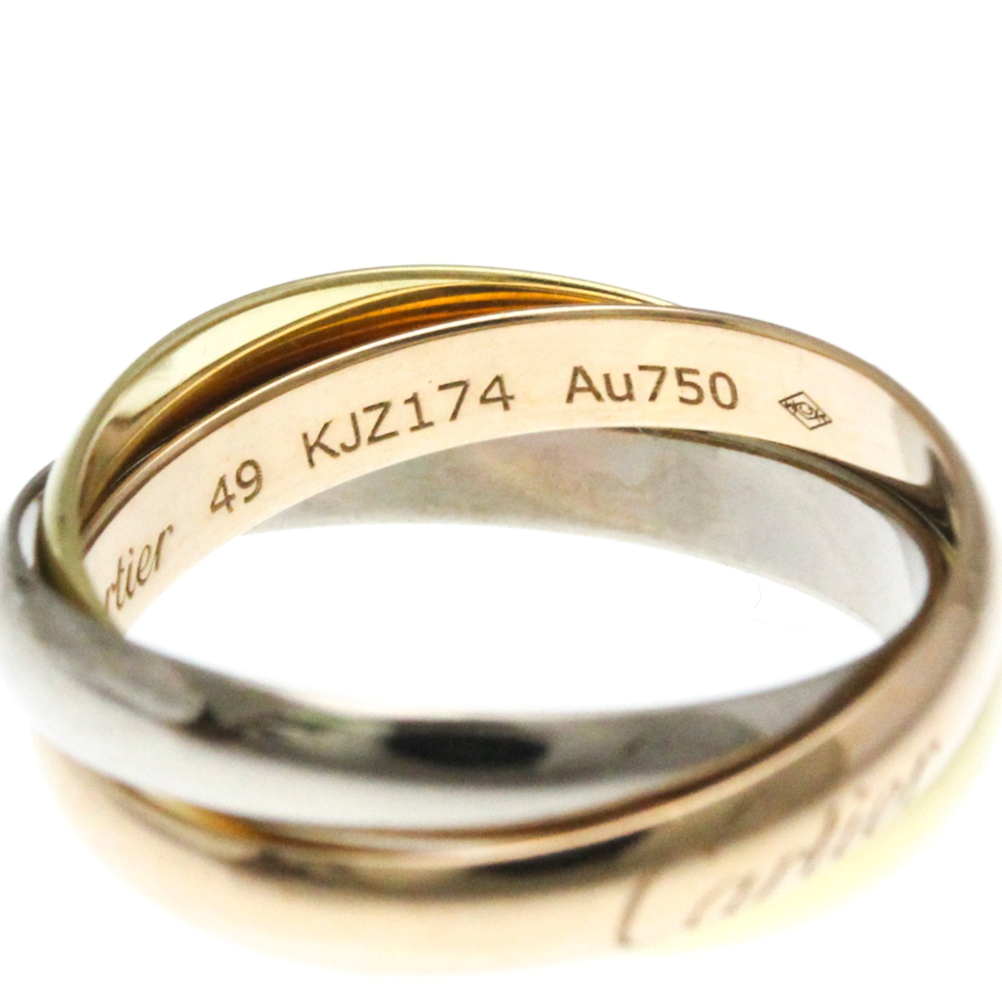 Vendome Louis Cartier Band Ring 18K Tricolor Gold
