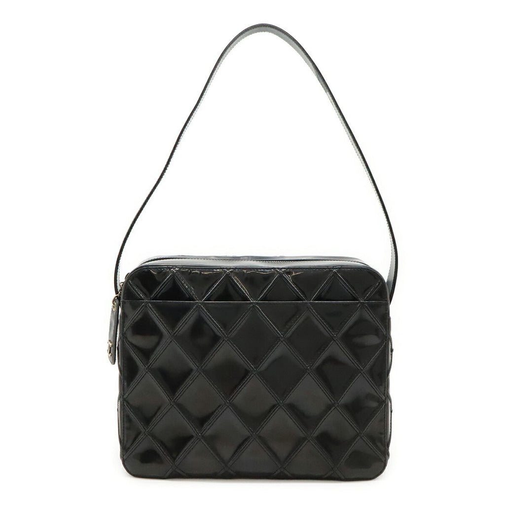 Vintage Pocket Shoulder Bag Quilted Patent Small