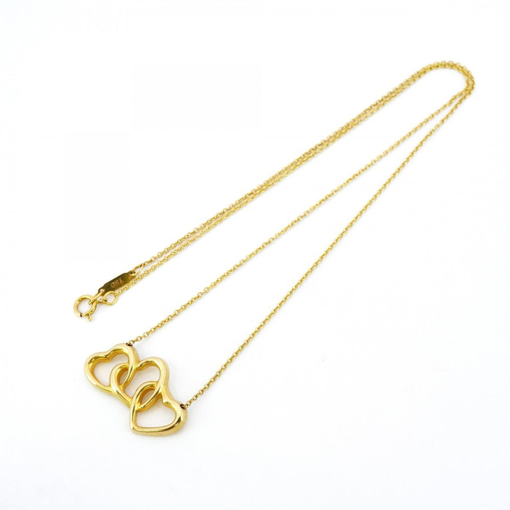Triple Heart Pendant Necklace 18K Yellow Gold