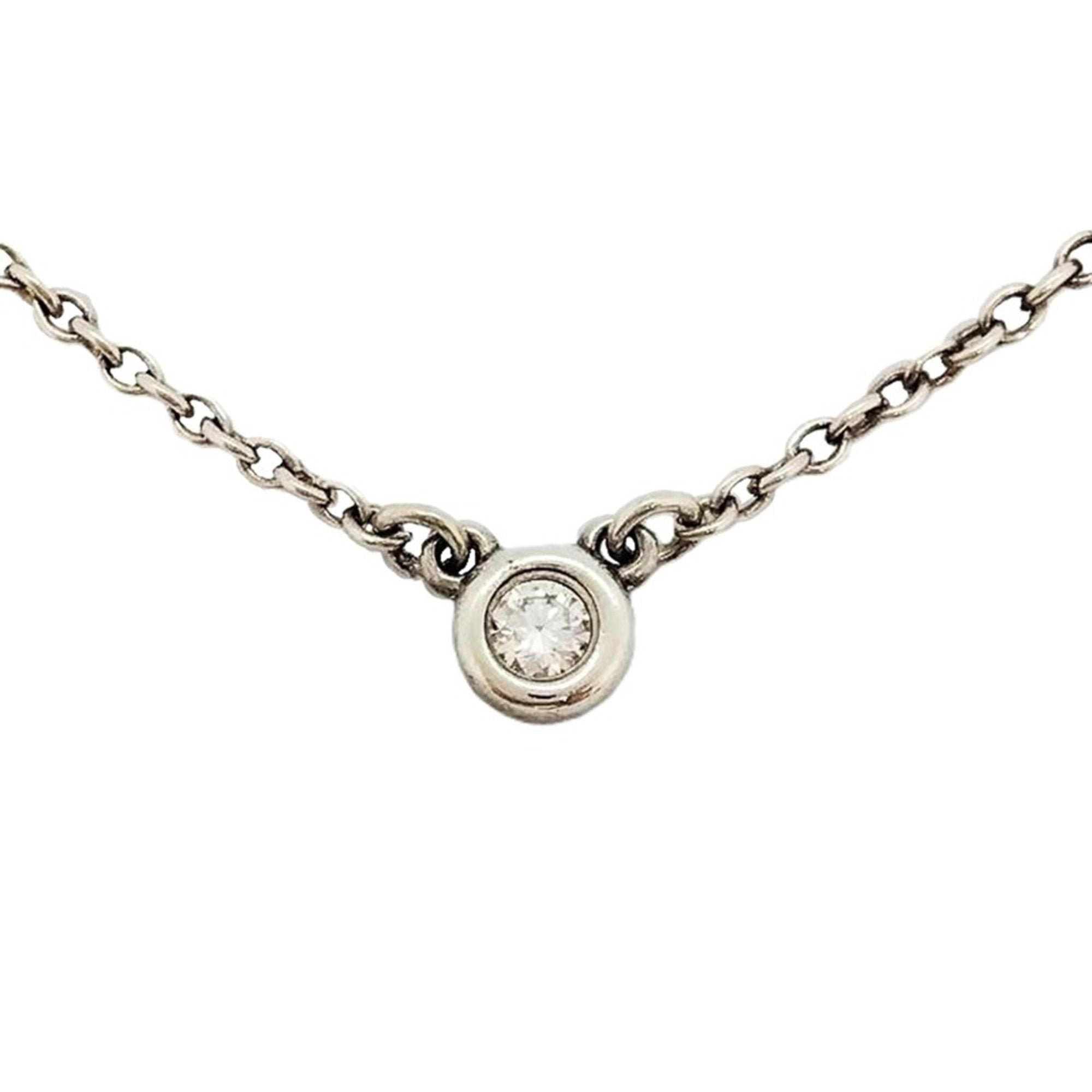 Elsa Peretti Diamonds By The Yard Pendant Necklace Sterling Silver and Diamond