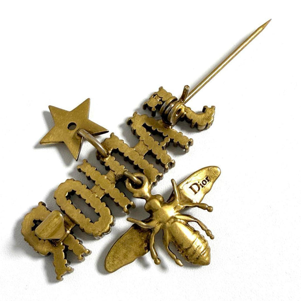 Pin Brooch Metal and Rhinestone
