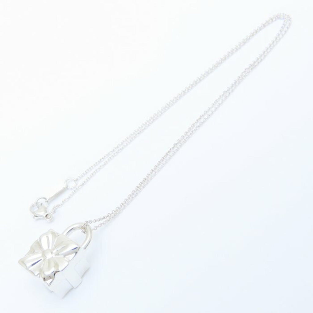 Box Lock Pendant Necklace Sterling Silver