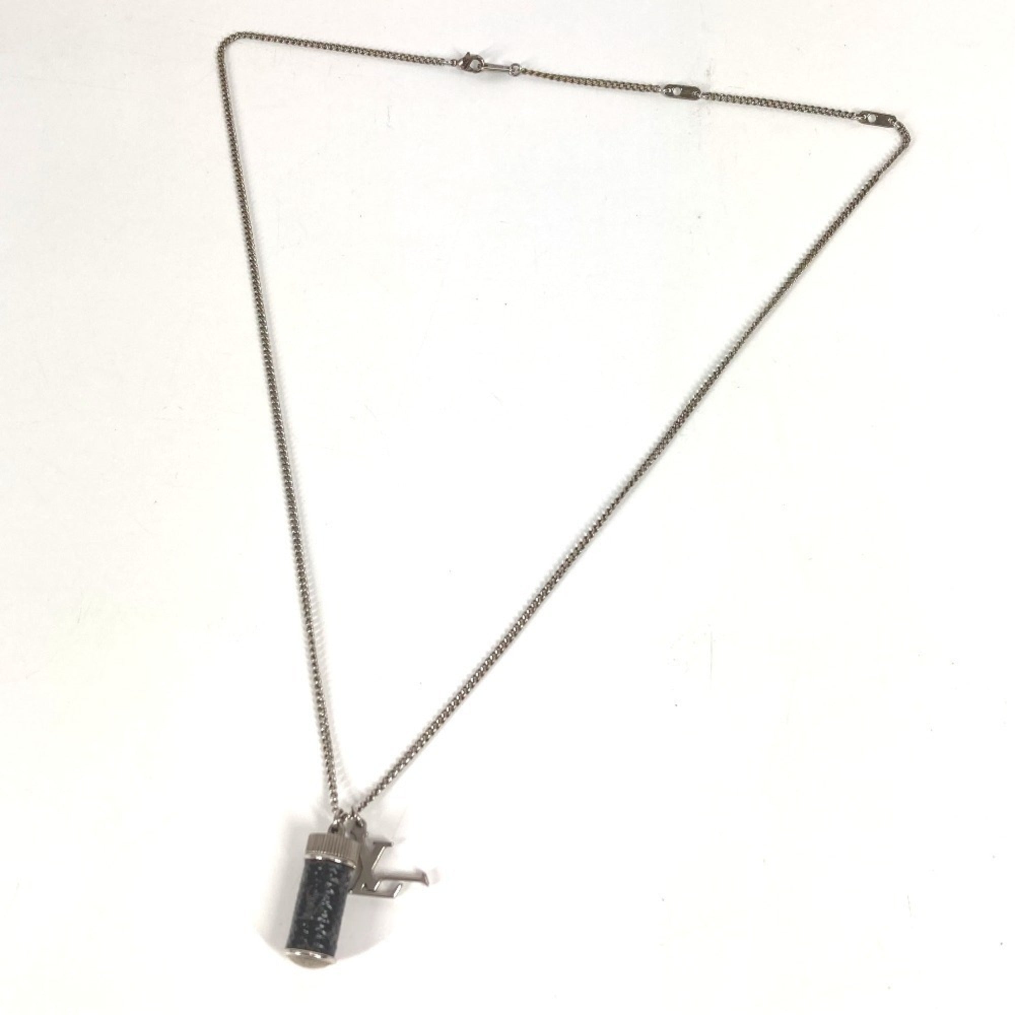 Monogram Eclipse Pendant Necklace Canvas and Metal Black