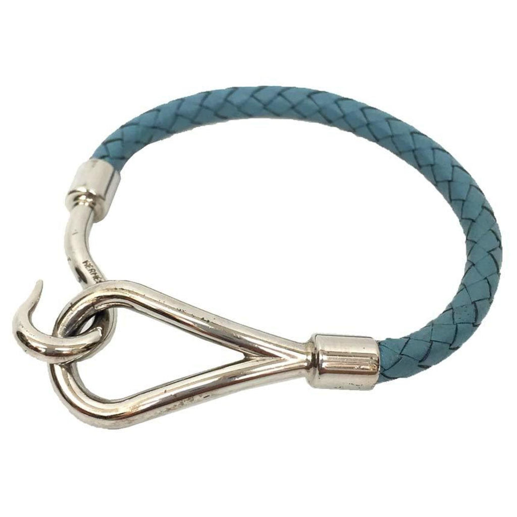 Charm Bracelet Brass and Leather Blue