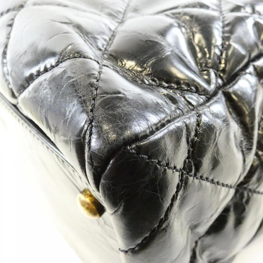 Rita Tote Quilted Glazed Crackled Calfskin Small
