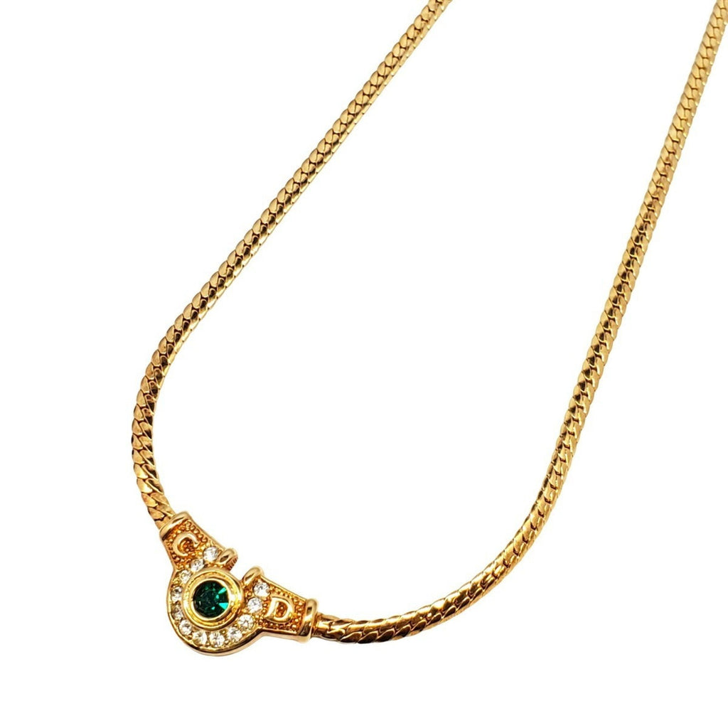 Pendant Necklace Gold With Rhinestone