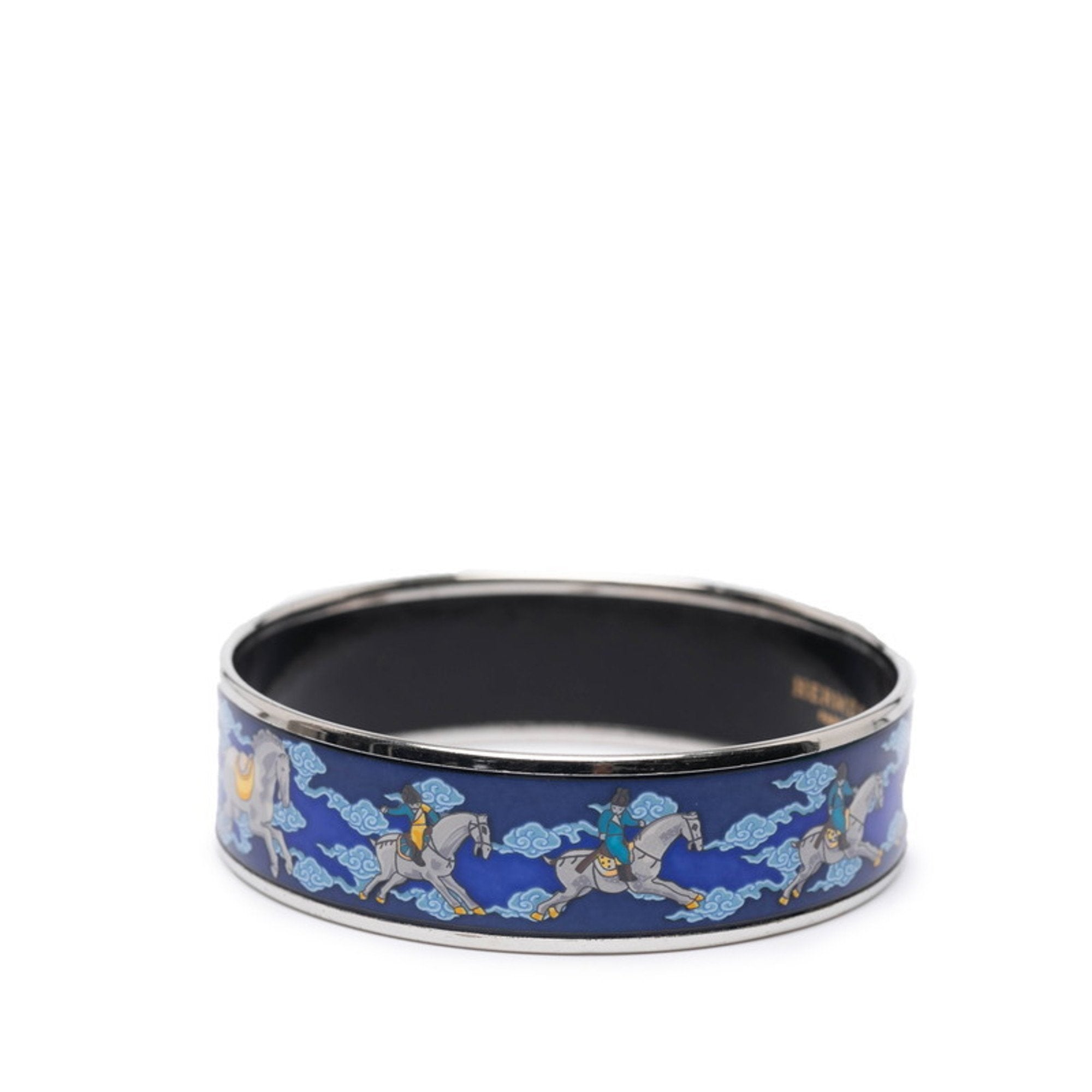Bangle Metal Silver and Blue and Multi-Color Bracelet