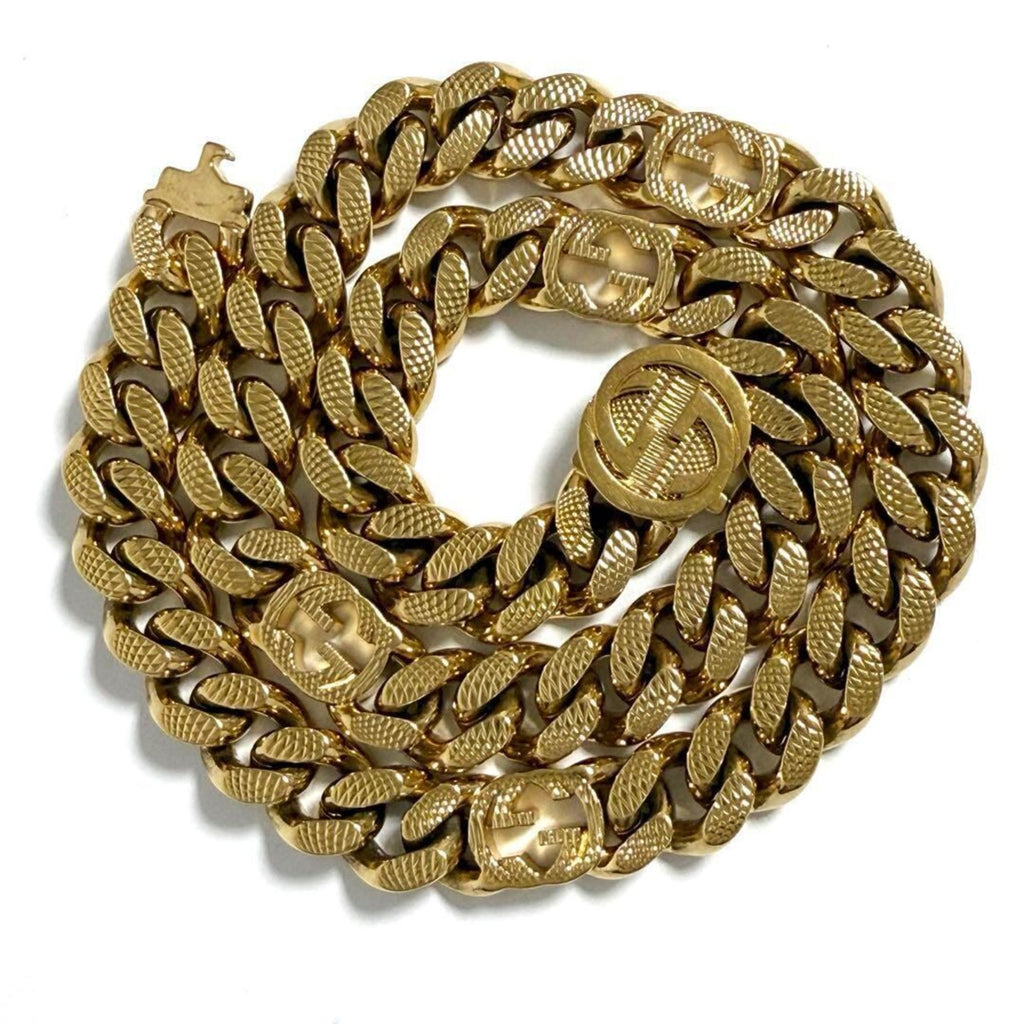 Pendant Necklace Metal Interlocking Gormet Chain