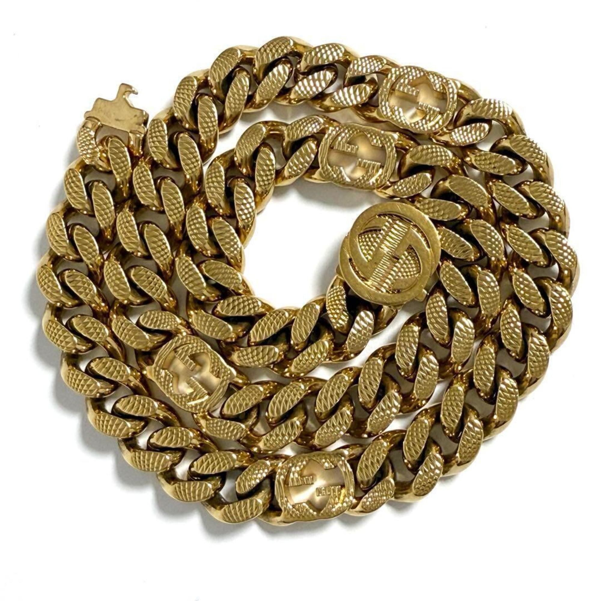 Pendant Necklace Metal Interlocking Gormet Chain
