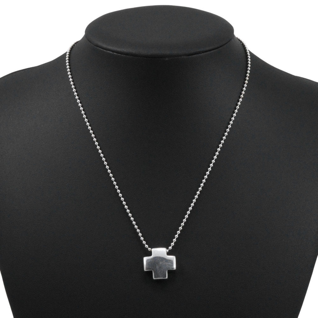Roman Cross Pendant Necklace Sterling Silver