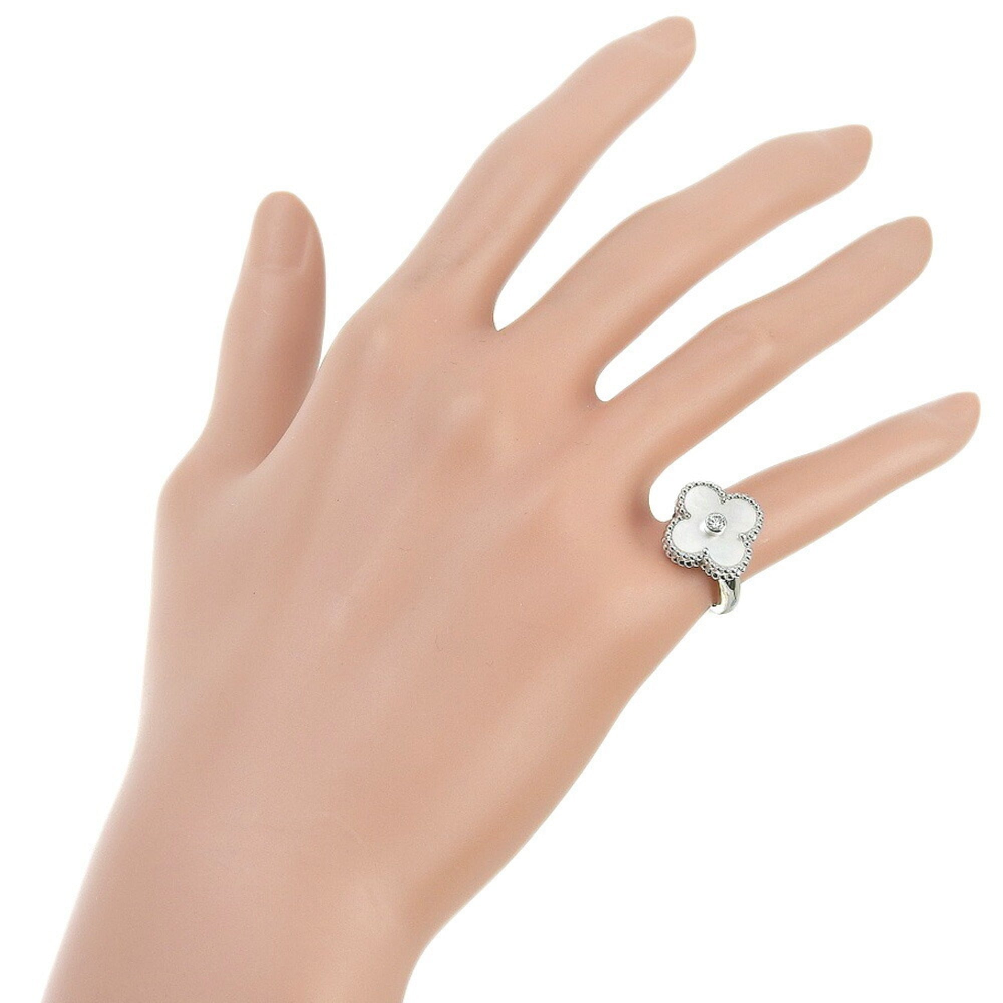 Vintage Alhambra Ring 18K White Gold
